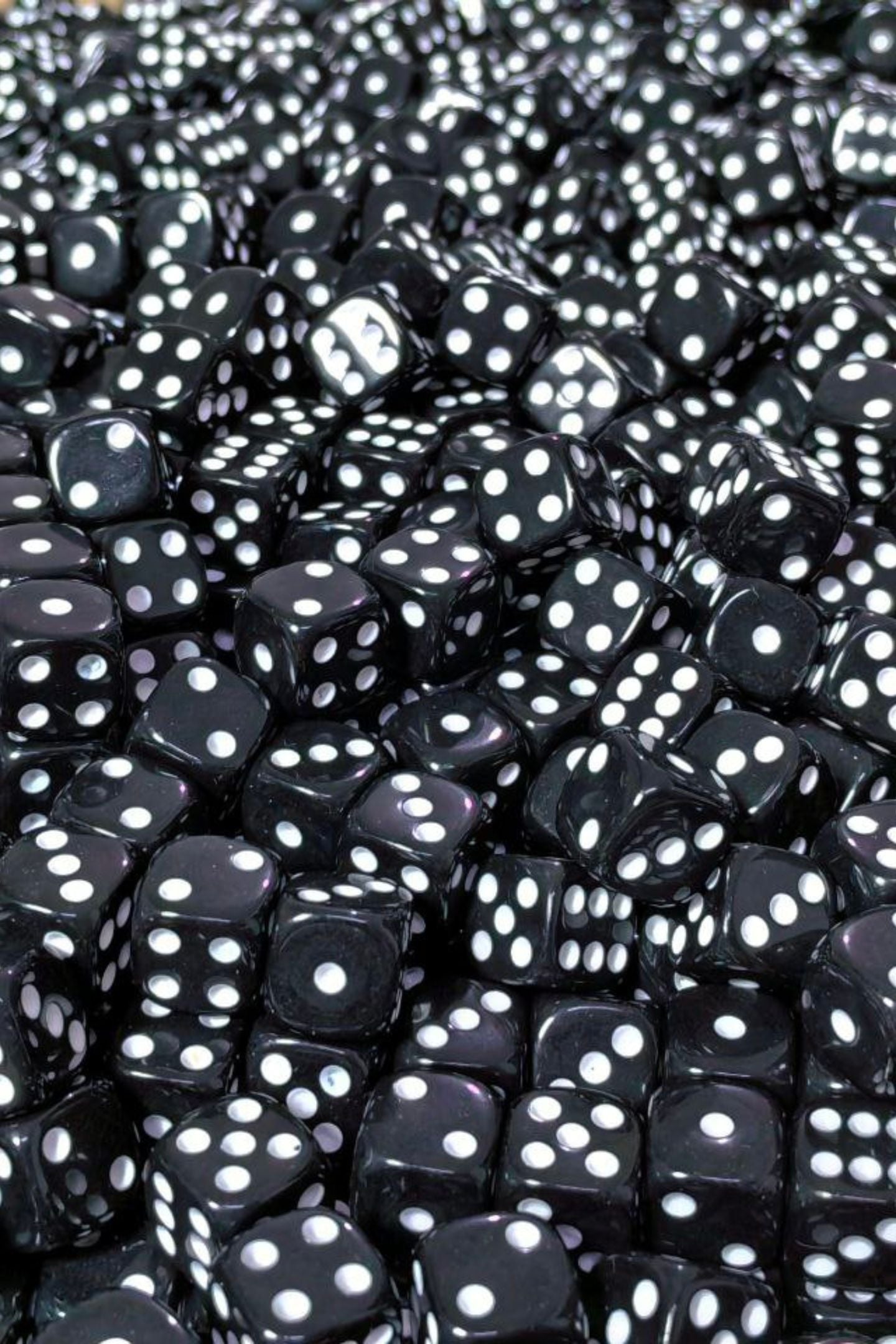 Bulk Dice- 5100 or 10100 Total Dice- Black Dice White Dots-Perfect for Dice Art Mosaic