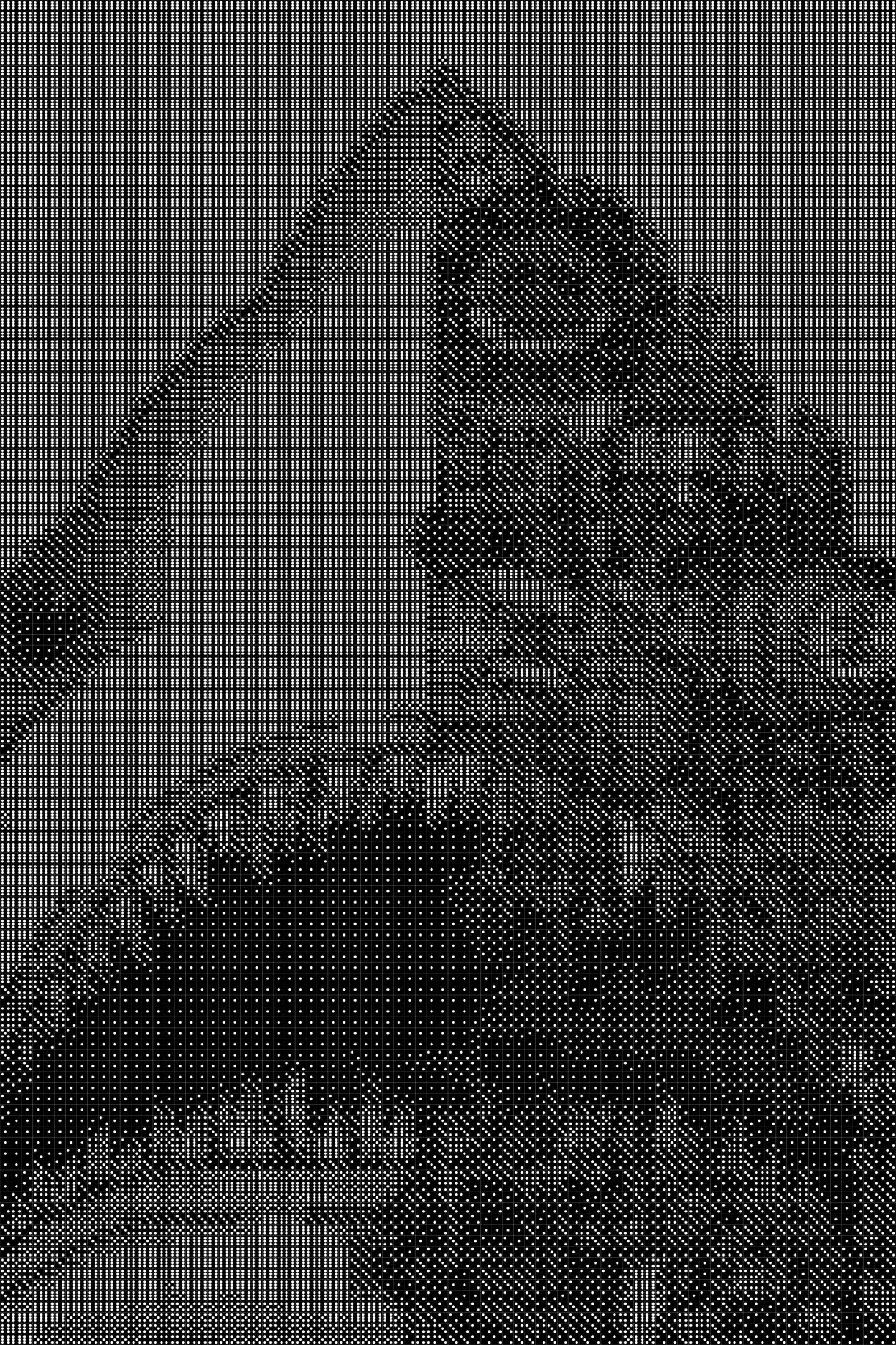 Shark Doodle Dice Art- Handcrafted Dice Mosaic using 10,000+ Dice, Two Size Options