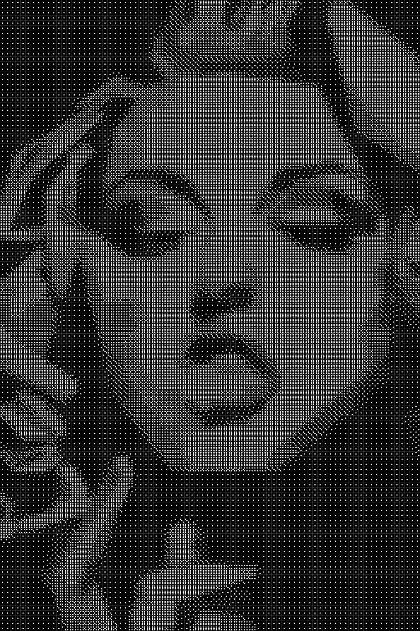 Smoking Girl Dice Art- Handcrafted Dice Mosaic using 10,000+ Dice, Two Size Options