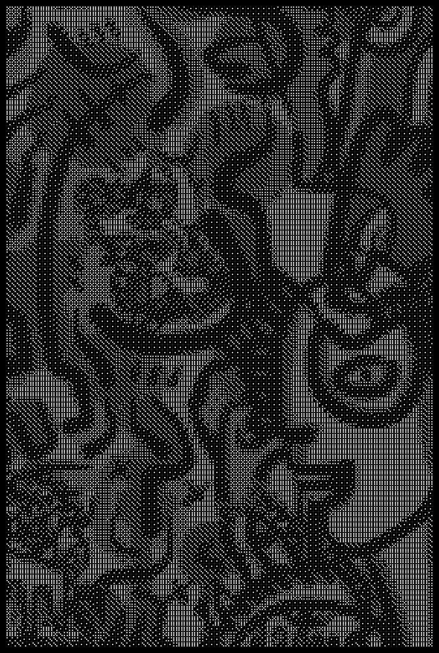 Doodles 2 Dice Art- Handcrafted Dice Mosaic using 10,000+ Dice, Two Size Options