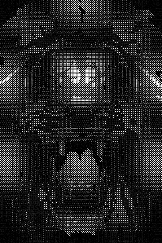 Lion 11 Dice Art- Handcrafted Dice Mosaic using 10,000+ Dice, Two Size Options