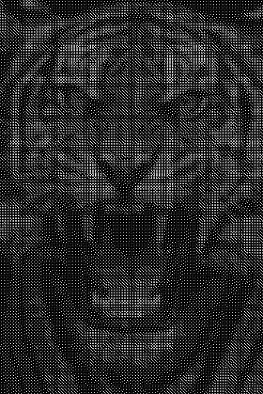 Tiger 10 Dice Art- Handcrafted Dice Mosaic using 10,000+ Dice, Two Size Options