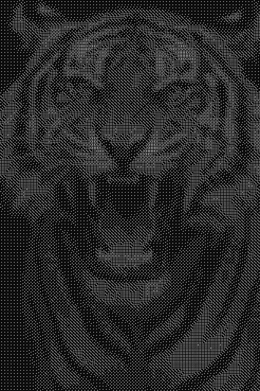 Tiger 11 Dice Art- Handcrafted Dice Mosaic using 10,000+ Dice, Two Size Options