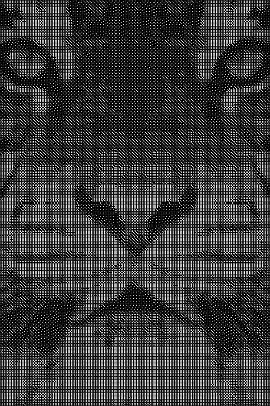 Tiger 7 Dice Art- Handcrafted Dice Mosaic using 10,000+ Dice, Two Size Options