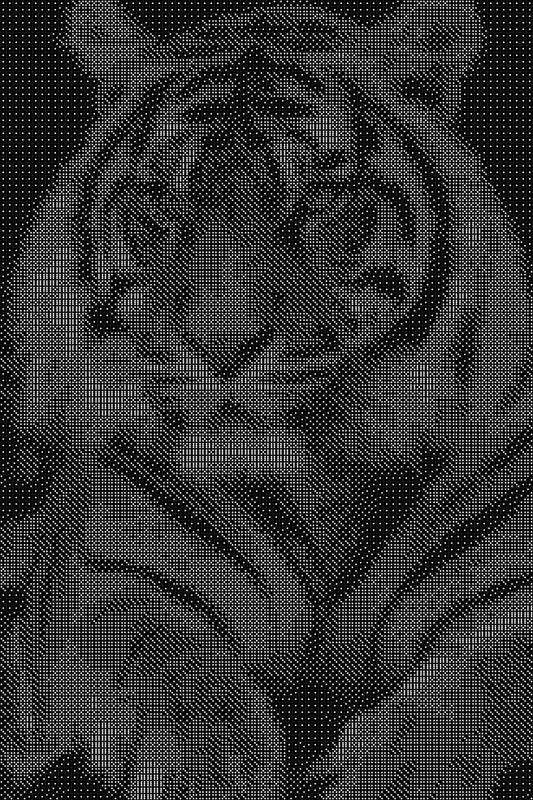 Tiger 8 Dice Art- Handcrafted Dice Mosaic using 10,000+ Dice, Two Size Options