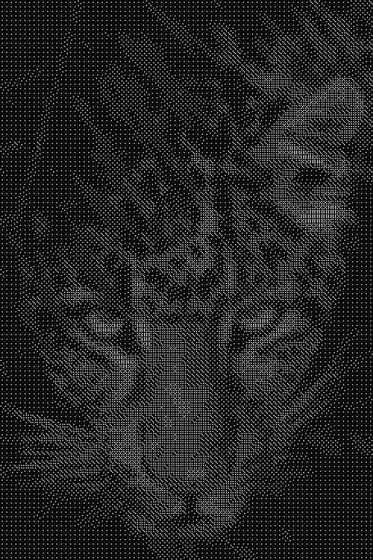 Tiger 9 Dice Art- Handcrafted Dice Mosaic using 10,000+ Dice, Two Size Options