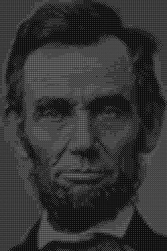 Abraham Lincoln 2 Dice Art- Handcrafted Dice Mosaic using 10,000+ Dice, Two Size Options
