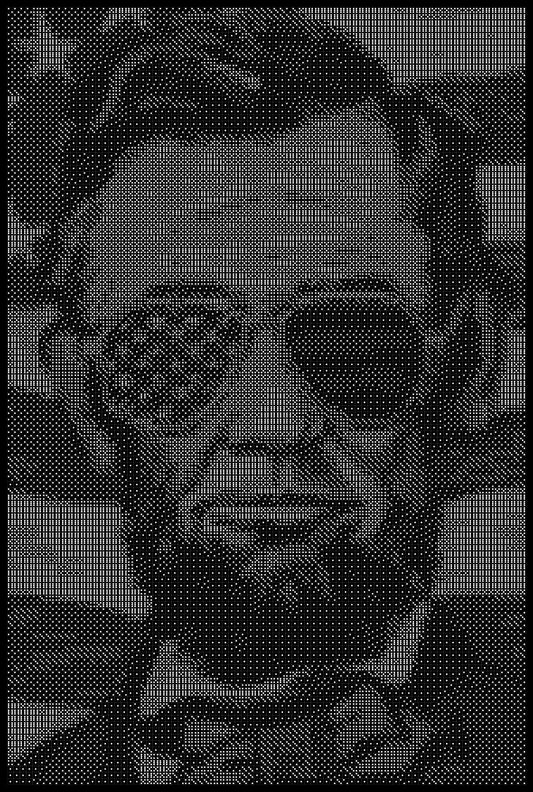 Abraham Lincoln Dice Art- Handcrafted Dice Mosaic using 10,000+ Dice, Two Size Options