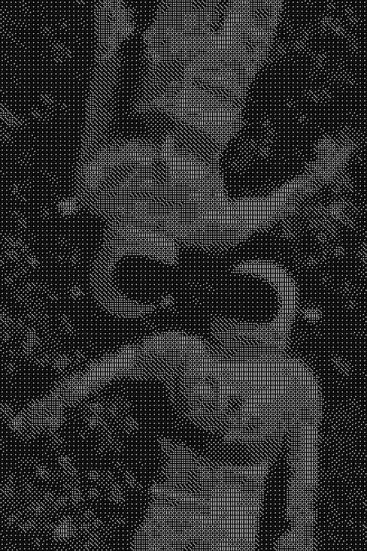 Astronauts Dice Art- Handcrafted Dice Mosaic using 10,000+ Dice, Two Size Options