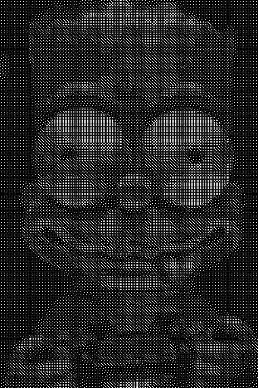 Bart Simpson 2 Dice Art- Handcrafted Dice Mosaic using 10,000+ Dice, Two Size Options