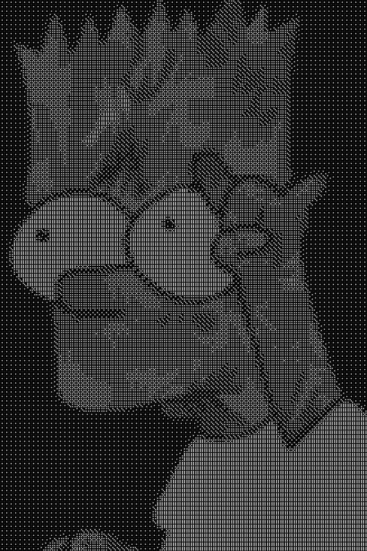 Bart Simpson Dice Art- Handcrafted Dice Mosaic using 10,000+ Dice, Two Size Options