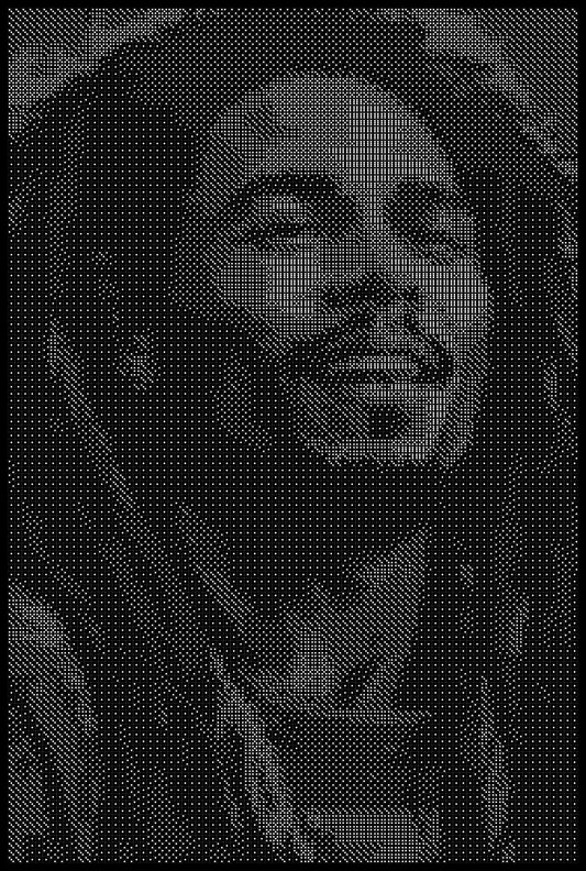 Bob Marley 4 Dice Art- Handcrafted Dice Mosaic using 10,000+ Dice, Two Size Options