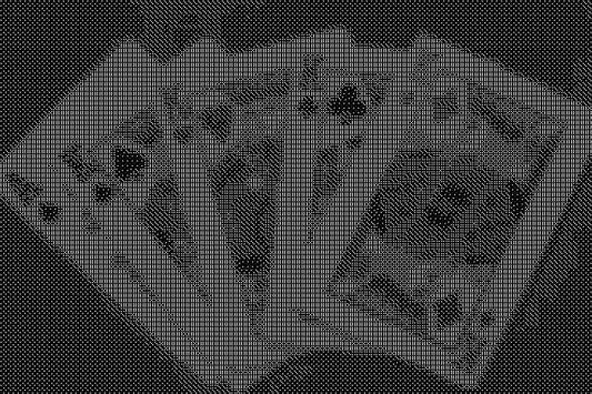 Cards 3 Dice Art- Handcrafted Dice Mosaic using 10,000+ Dice, Two Size Options