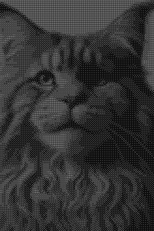 Cat Dice Art- Handcrafted Dice Mosaic using 10,000+ Dice, Two Size Options