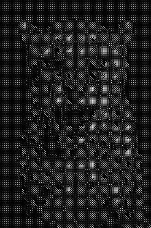 Cheetah Dice Art- Handcrafted Dice Mosaic using 10,000+ Dice, Two Size Options