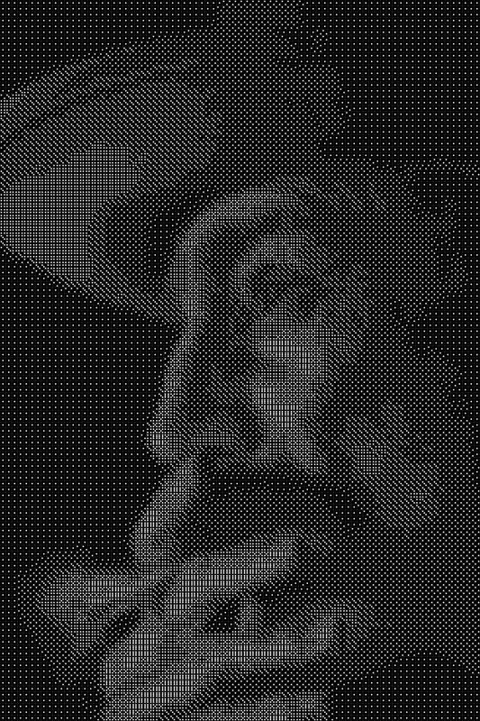 Cowboy Dice Art- Handcrafted Dice Mosaic using 10,000+ Dice, Two Size Options