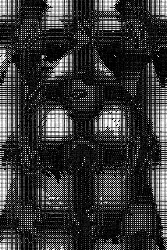 Dog 3 Dice Art- Handcrafted Dice Mosaic using 10,000+ Dice, Two Size Options
