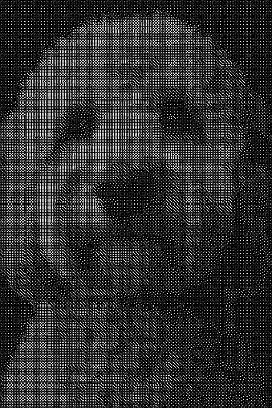 Dog Dice Art- Handcrafted Dice Mosaic using 10,000+ Dice, Two Size Options