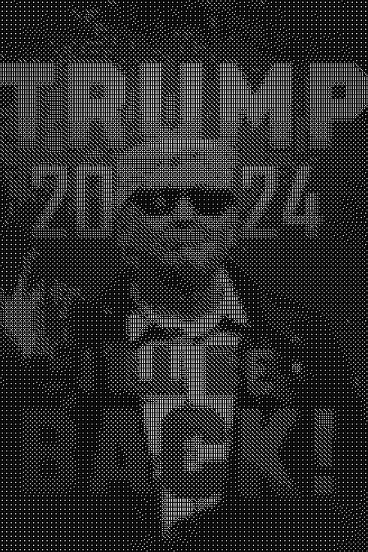 Donald Trump 10 Dice Art- Handcrafted Dice Mosaic using 10,000+ Dice, Two Size Options