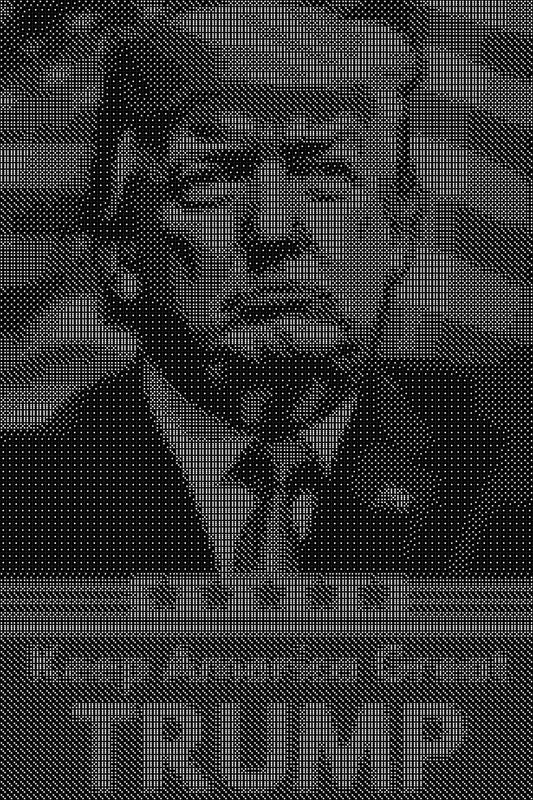 Donald Trump 4 Dice Art- Handcrafted Dice Mosaic using 10,000+ Dice, Two Size Options