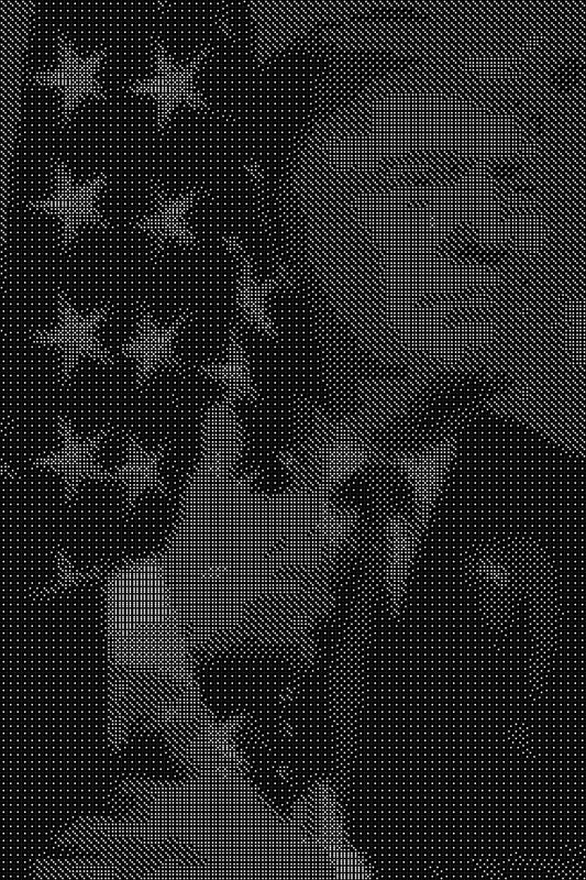 Donald Trump 6 Dice Art- Handcrafted Dice Mosaic using 10,000+ Dice, Two Size Options