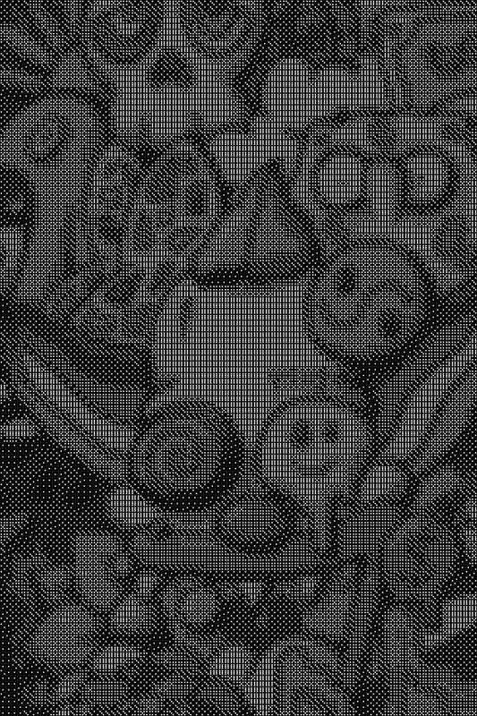 Doodles 3 Dice Art- Handcrafted Dice Mosaic using 10,000+ Dice, Two Size Options