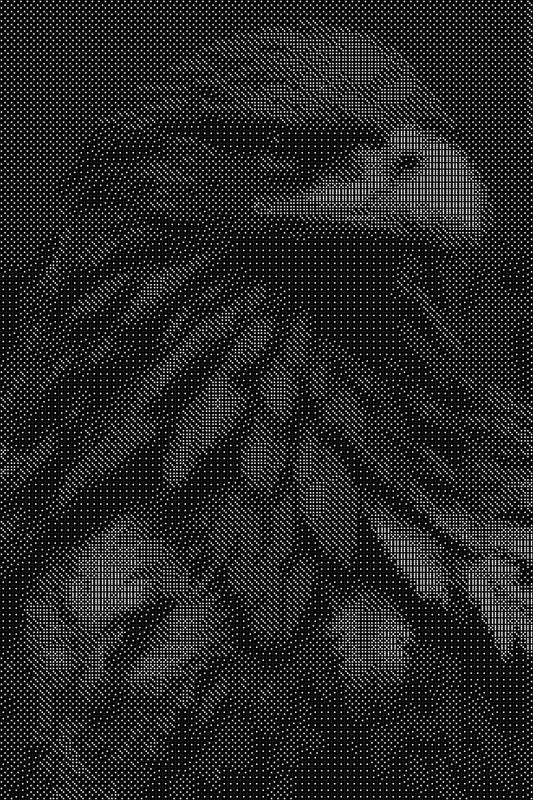 Eagle 6 Dice Art- Handcrafted Dice Mosaic using 10,000+ Dice, Two Size Options