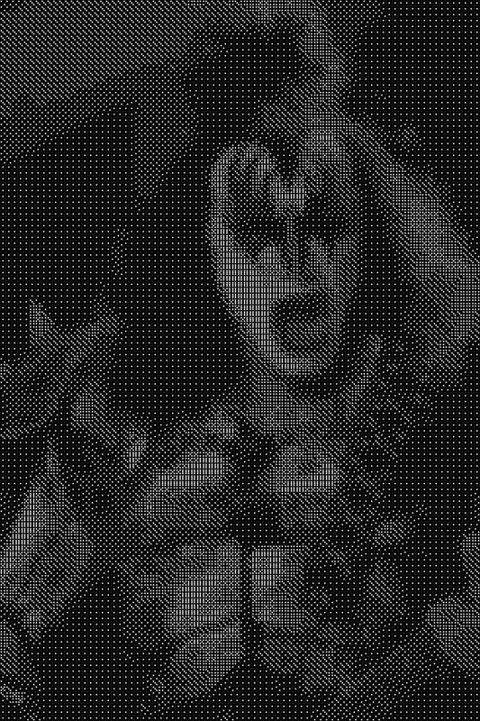 Gene Simmons Dice Art- Handcrafted Dice Mosaic using 10,000+ Dice, Two Size Options