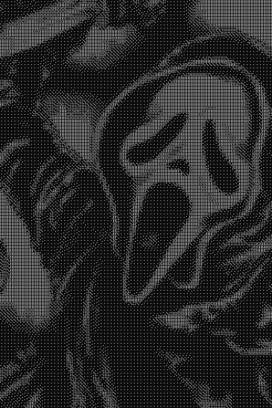 Ghostface 2 Dice Art- Handcrafted Dice Mosaic using 10,000+ Dice, Two Size Options
