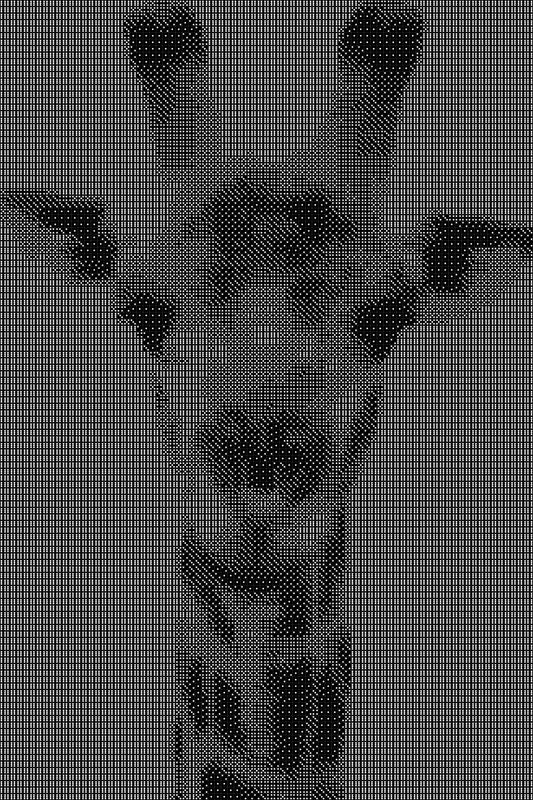 Giraffe Dice Art- Handcrafted Dice Mosaic using 10,000+ Dice, Two Size Options