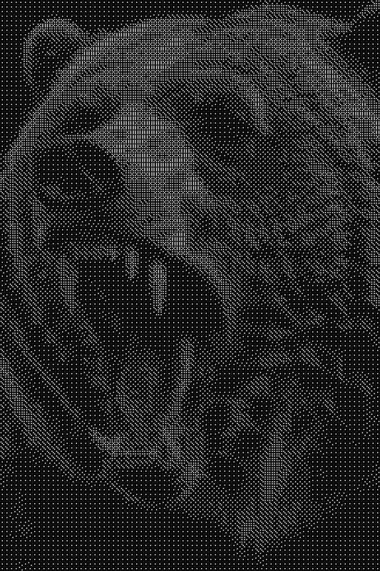Grizzlybear 3 Dice Art- Handcrafted Dice Mosaic using 10,000+ Dice, Two Size Options