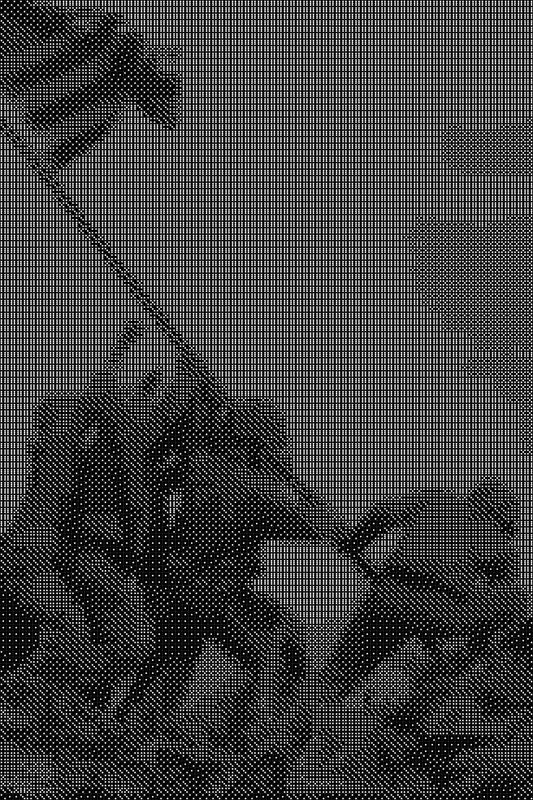Iwo Jima 2 Dice Art- Handcrafted Dice Mosaic using 10,000+ Dice, Two Size Options