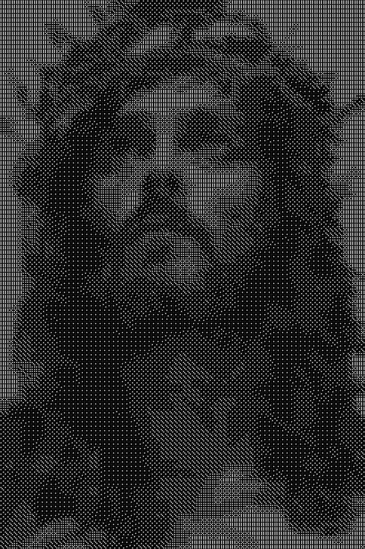 Jesus 1 Dice Art- Handcrafted Dice Mosaic using 10,000+ Dice, Two Size Options