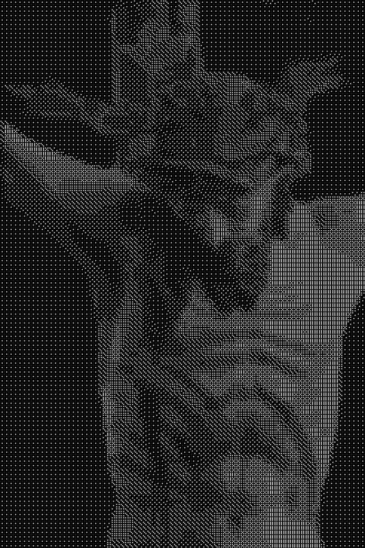 Jesus 3 Dice Art- Handcrafted Dice Mosaic using 10,000+ Dice, Two Size Options