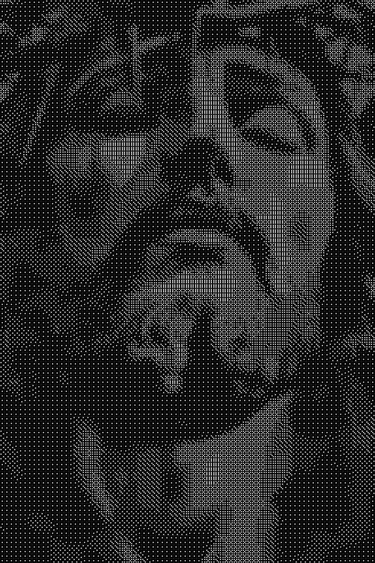 Jesus 6 Dice Art- Handcrafted Dice Mosaic using 10,000+ Dice, Two Size Options