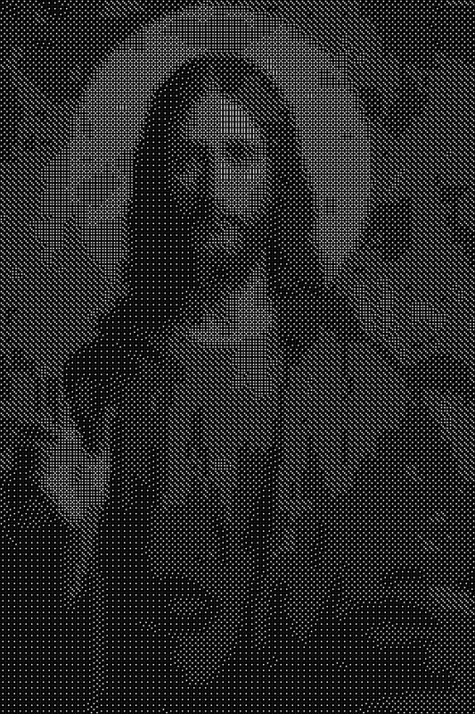 Jesus 7 Dice Art- Handcrafted Dice Mosaic using 10,000+ Dice, Two Size Options