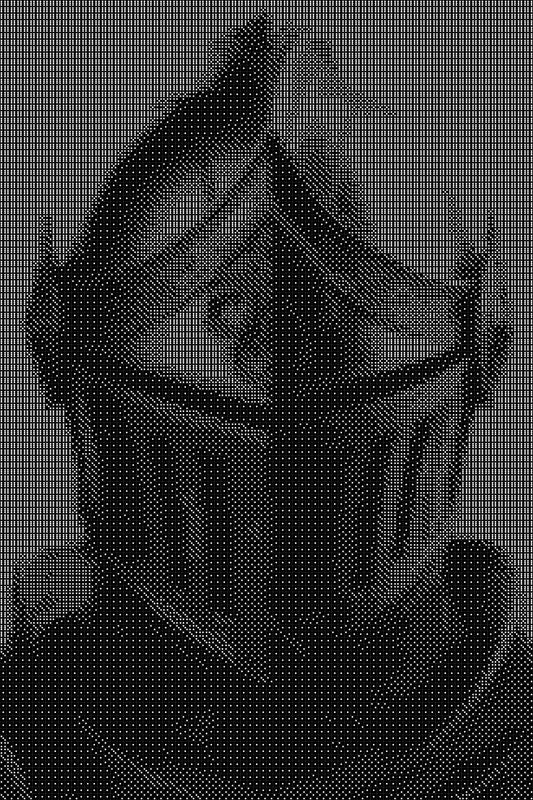 Knight 16 Dice Art- Handcrafted Dice Mosaic using 10,000+ Dice, Two Size Options