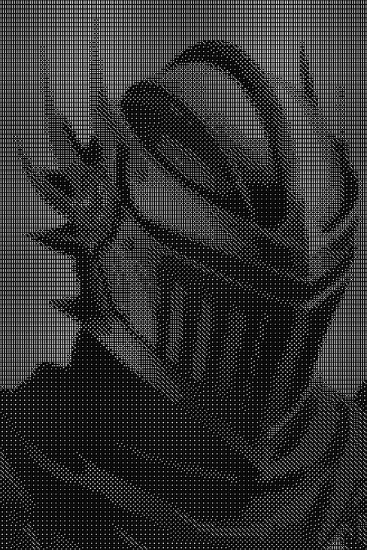 Knight 17 Dice Art- Handcrafted Dice Mosaic using 10,000+ Dice, Two Size Options