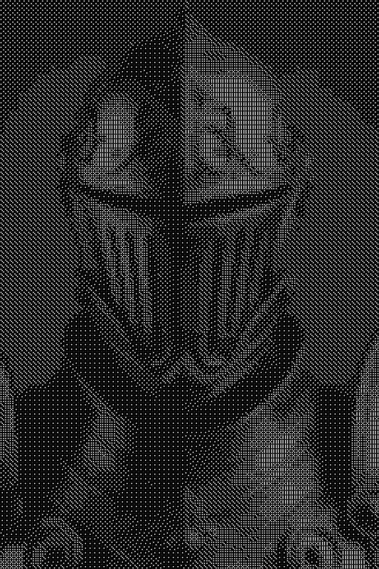 Knight 19 Dice Art- Handcrafted Dice Mosaic using 10,000+ Dice, Two Size Options