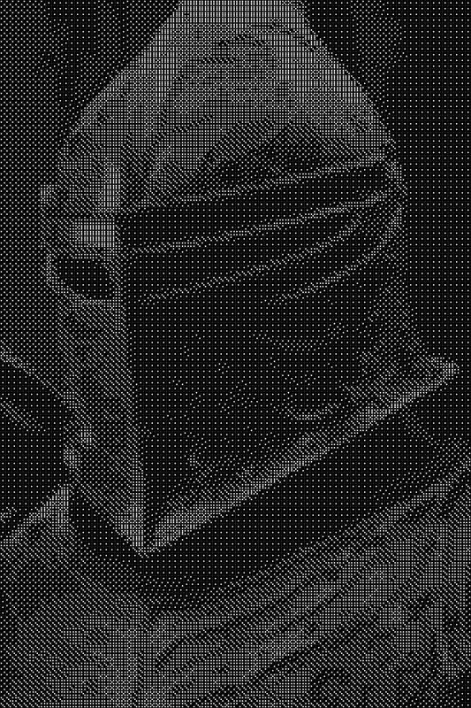 Knight 1 Dice Art- Handcrafted Dice Mosaic using 10,000+ Dice, Two Size Options