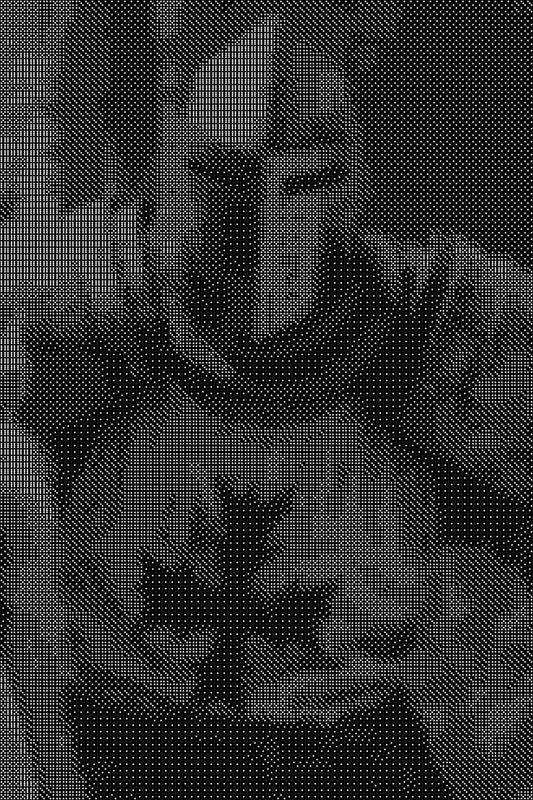 Knight 7 Dice Art- Handcrafted Dice Mosaic using 10,000+ Dice, Two Size Options