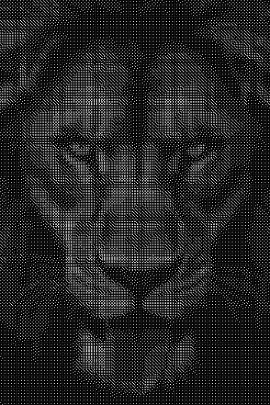 Lion 17 Dice Art- Handcrafted Dice Mosaic using 10,000+ Dice, Two Size Options