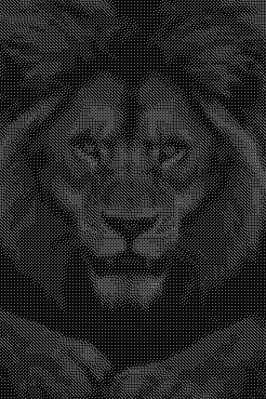 Lion Dice Art- Handcrafted Dice Mosaic using 10,000+ Dice, Two Size Options