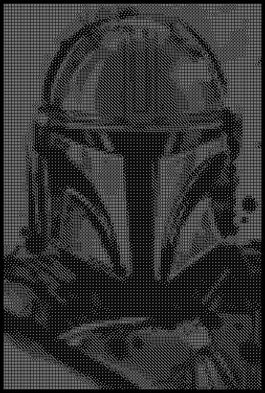 Mandalorian 5 Dice Art- Handcrafted Dice Mosaic using 10,000+ Dice, Two Size Options