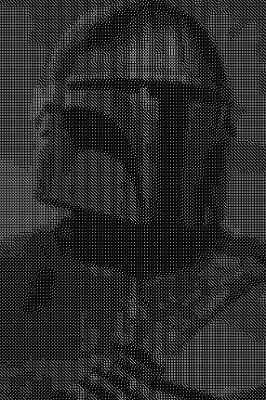 Mandalorian 6 Dice Art- Handcrafted Dice Mosaic using 10,000+ Dice, Two Size Options