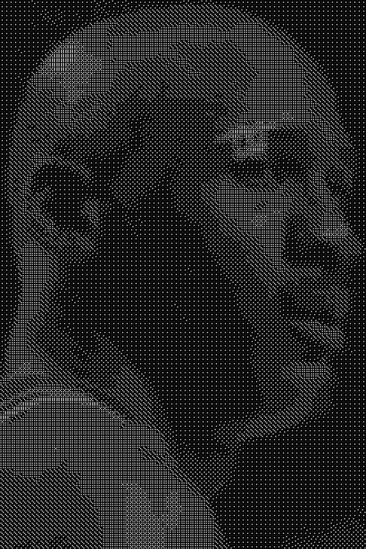 Michael Jordan 5 Dice Art- Handcrafted Dice Mosaic using 10,000+ Dice, Two Size Options