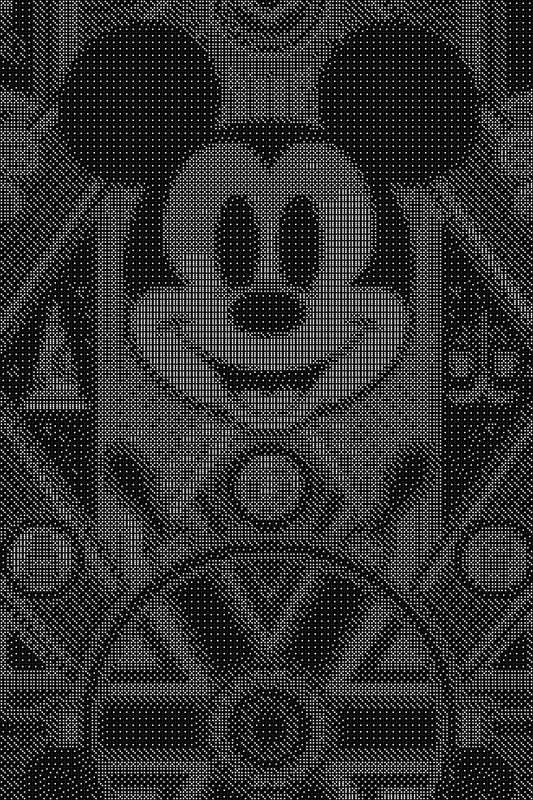 Mickeymouse 3 Dice Art- Handcrafted Dice Mosaic using 10,000+ Dice, Two Size Options