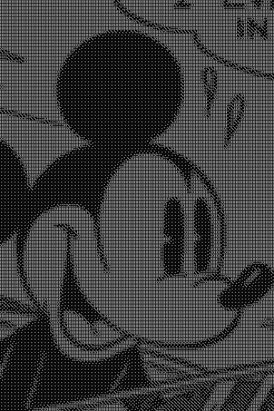 Mickeymouse 4 Dice Art- Handcrafted Dice Mosaic using 10,000+ Dice, Two Size Options