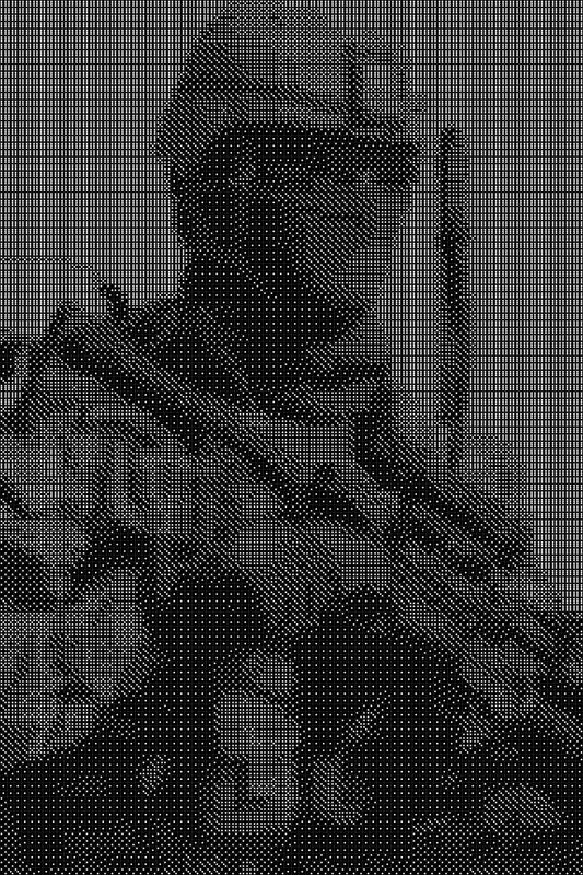 Modern Soldier Dice Art- Handcrafted Dice Mosaic using 10,000+ Dice, Two Size Options