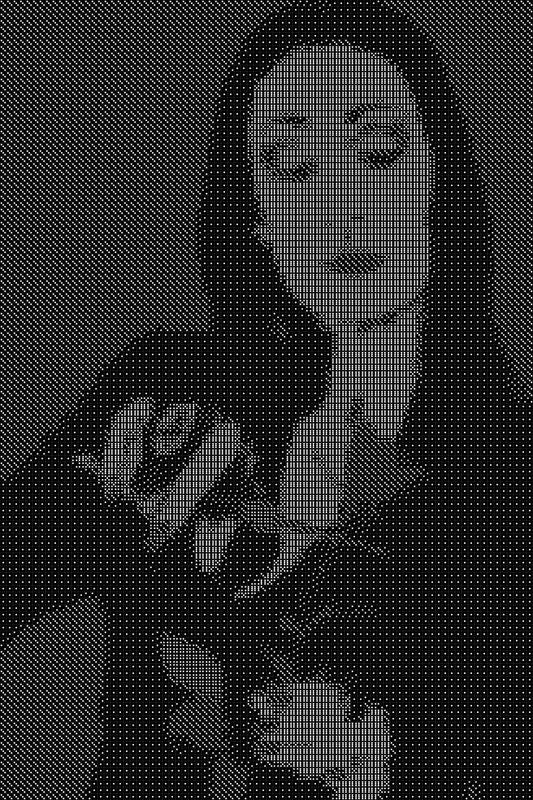 Morticia Adams Dice Art- Handcrafted Dice Mosaic using 10,000+ Dice, Two Size Options